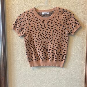 Leopard Print Short Sleeve Top